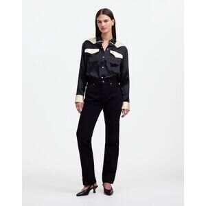 NEW Alexa Chung for Madewell High-Rise Straight Jean Outridge Wash Size 0‎ (24)